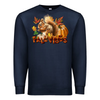 Navy Fall Vibes Squirrel Premium Sweatshirt - LillyAllenDesigns