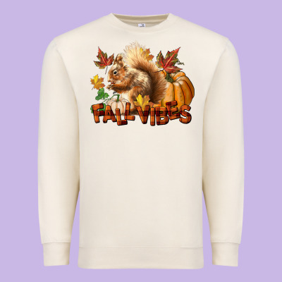 Fall Vibes Squirrel Premium Sweatshirt Designed By Lillyallendesigns