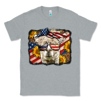 Heather Grey Western 4th Of July Lama Background Classic Tee - LillyAllenDesigns