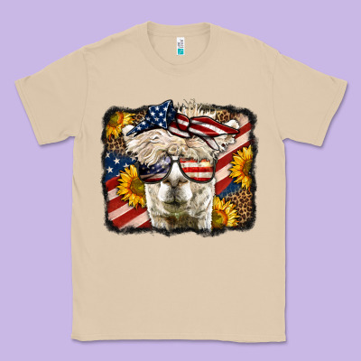 Western 4th Of July Lama Background Classic Tee Designed By Lillyallendesigns