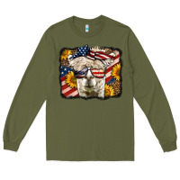 Army Green 4th of july llama Long Sleeve Tee - LillyAllenDesigns