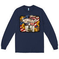 Navy 4th of july llama Long Sleeve Tee - LillyAllenDesigns