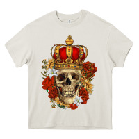 Cream Skull King Heavy Core Tee - RanaPortraitStore