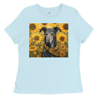Baby Blue greyhound Ladies Tee - Unal Design