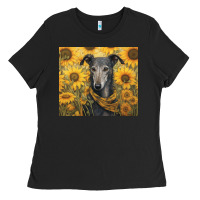 Black greyhound Ladies Tee - Unal Design