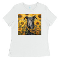 White greyhound Ladies Tee - Unal Design