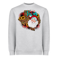 Heather Grey santa texas map Heavyweight Sweatshirt - JahusDesignShop