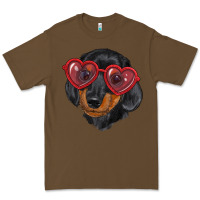 Cacao dachshund with love glasses Premium Tee - RanaPortraitStore