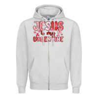 Dove Grey jesus is my valentine Zipper Hoodie - MaliasSmallBusiness