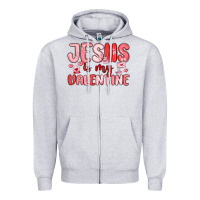 Heather Grey jesus is my valentine Zipper Hoodie - MaliasSmallBusiness
