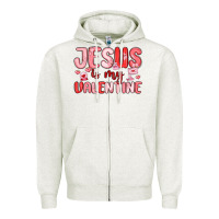 Oatmeal Heather jesus is my valentine Zipper Hoodie - MaliasSmallBusiness