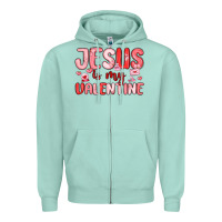 Seafoam jesus is my valentine Zipper Hoodie - MaliasSmallBusiness