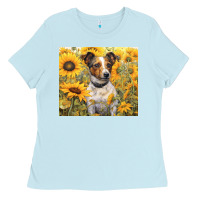 Baby Blue jack russel terrier Ladies Tee - Unal Design