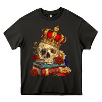 Asphalt Skull With Crown Heavy Core Tee - RanaPortraitStore