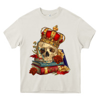 Cream Skull With Crown Heavy Core Tee - RanaPortraitStore