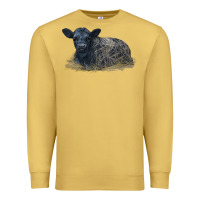 Antique Gold Black Angus Calf Illustrations Premium Sweatshirt - LillyAllenDesigns