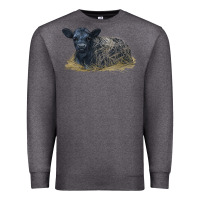 Charcoal Heather Black Angus Calf Illustrations Premium Sweatshirt - LillyAllenDesigns