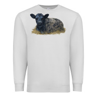 Dove Grey Black Angus Calf Illustrations Premium Sweatshirt - LillyAllenDesigns