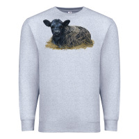 Heather Grey Black Angus Calf Illustrations Premium Sweatshirt - LillyAllenDesigns