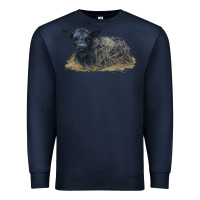Navy Black Angus Calf Illustrations Premium Sweatshirt - LillyAllenDesigns