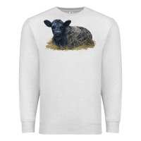 Oatmeal Heather Black Angus Calf Illustrations Premium Sweatshirt - LillyAllenDesigns