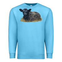 Ocean Blue Black Angus Calf Illustrations Premium Sweatshirt - LillyAllenDesigns