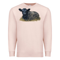 Pale Pink Black Angus Calf Illustrations Premium Sweatshirt - LillyAllenDesigns