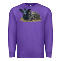 Purple Black Angus Calf Illustrations Premium Sweatshirt - LillyAllenDesigns