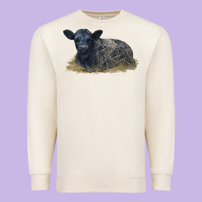 Black Angus Calf Illustrations Premium Sweatshirt Designed By Lillyallendesigns