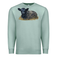Seafoam Black Angus Calf Illustrations Premium Sweatshirt - LillyAllenDesigns