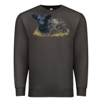 Smoke Black Angus Calf Illustrations Premium Sweatshirt - LillyAllenDesigns