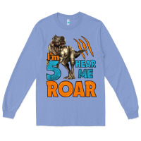 Colony Blue i'm five hear me roar dinosaur birthday Long Sleeve Tee - LillyAllenDesigns