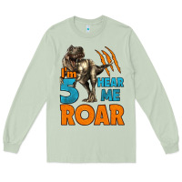 Matcha i'm five hear me roar dinosaur birthday Long Sleeve Tee - LillyAllenDesigns