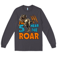 Smoke i'm five hear me roar dinosaur birthday Long Sleeve Tee - LillyAllenDesigns