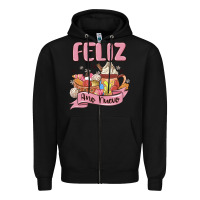 Black mexican new year Zipper Hoodie - MaliasSmallBusiness