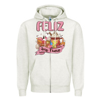 Oatmeal Heather mexican new year Zipper Hoodie - MaliasSmallBusiness