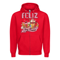 Red mexican new year Zipper Hoodie - MaliasSmallBusiness