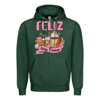 Sports Green mexican new year Zipper Hoodie - MaliasSmallBusiness