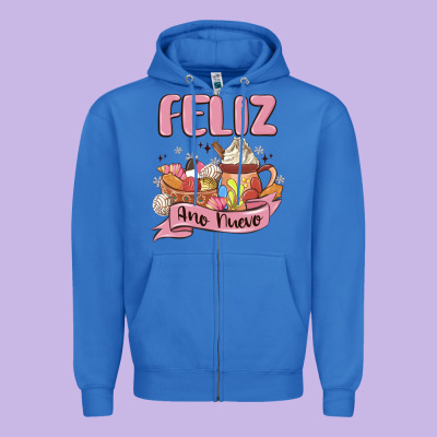 Mexican New Year Zipper Hoodie Designed By Maliassmallbusiness