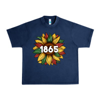 Navy juneteenth 1865 sunflower Urban Heavy Tee - Artiststas