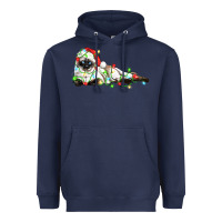 Navy christmas siamese cat Heavyweight Hoodie - LillyAllenDesigns