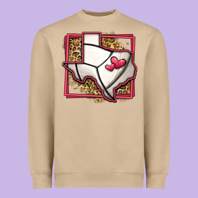 Leopard Volleyball Texas Map Heavyweight Sweatshirt Designed By Jasminsmagicworld