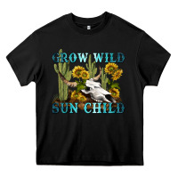 Black grow wild sun child tbw Heavy Core Tee - texasbilliewilder