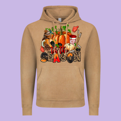 Fall And  Hockey  Tis The Season Vintage Hoodie Designed By Adodesignshop