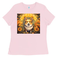 Bubblegum Pink pembroke welsh corgi Ladies Tee - Unal Design