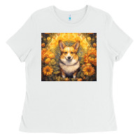 White pembroke welsh corgi Ladies Tee - Unal Design