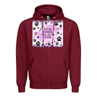 Burgundy hold my drink i gotta pet this dog Zipper Hoodie - MaliasSmallBusiness