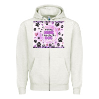 Oatmeal Heather hold my drink i gotta pet this dog Zipper Hoodie - MaliasSmallBusiness
