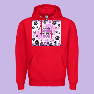 Hold My Drink I Gotta Pet This Dog Zipper Hoodie Designed By Maliassmallbusiness