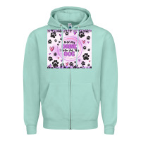 Seafoam hold my drink i gotta pet this dog Zipper Hoodie - MaliasSmallBusiness